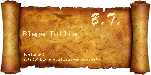 Blaga Tullia névjegykártya